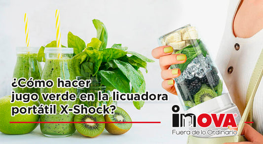 ¿Cómo hacer jugo verde en la licuadora portátil X-Shock?
