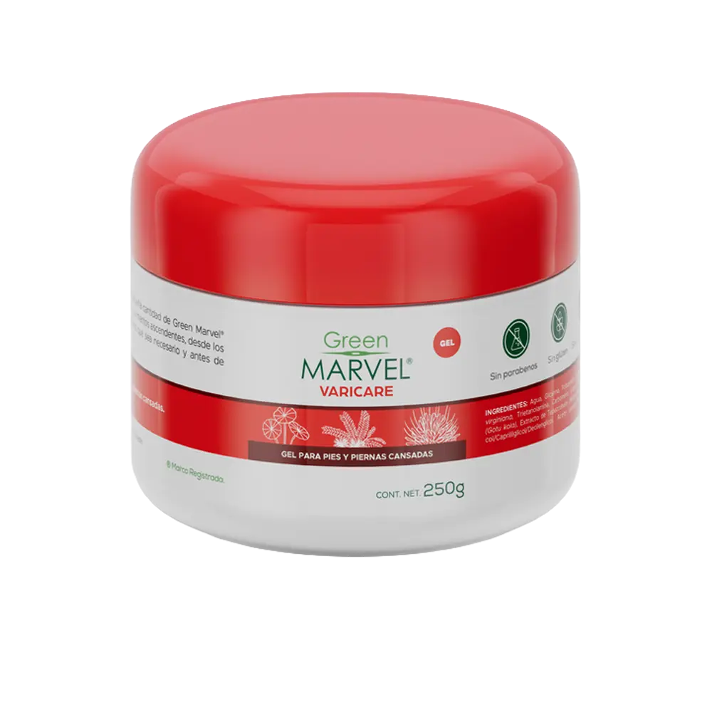 Green Marvel Varicare 250g, gel herbal con ingredientes de origen natural.