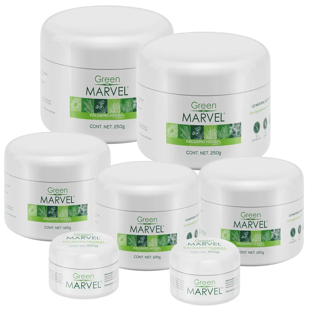 Green Marvel 120g 3 pzs + 2 GM 250g + 2 GM de bolsillo