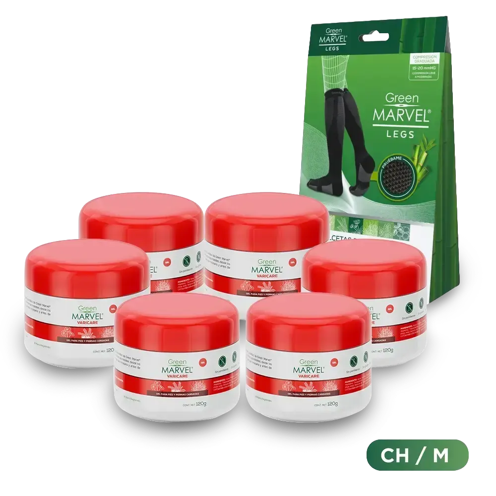 Green Marvel Varicare 6 pzs 120g + 1 Green Marvel Legs
