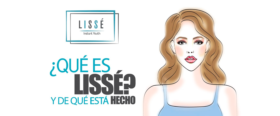 Imagen con ilustración que explica de qué está hecho LISSÉ, producto de belleza.