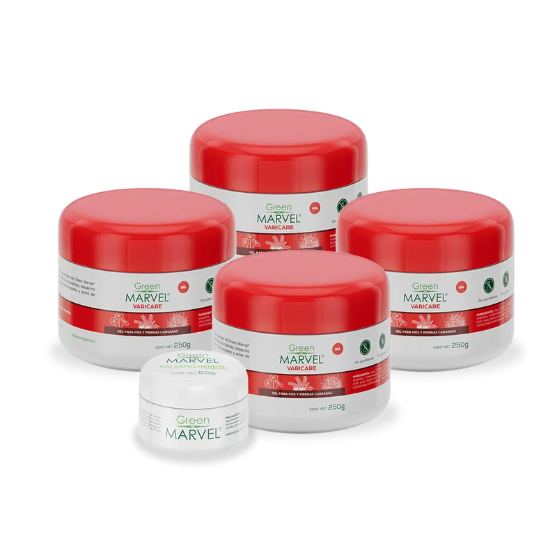 4 Green Marvel Varicare 250g + 1 Green Marvel de Bolsillo