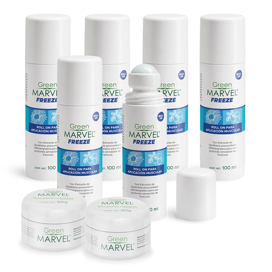 Green Marvel Freeze 6 pzs 100ml + 2 GM de bolsillo (50g)
