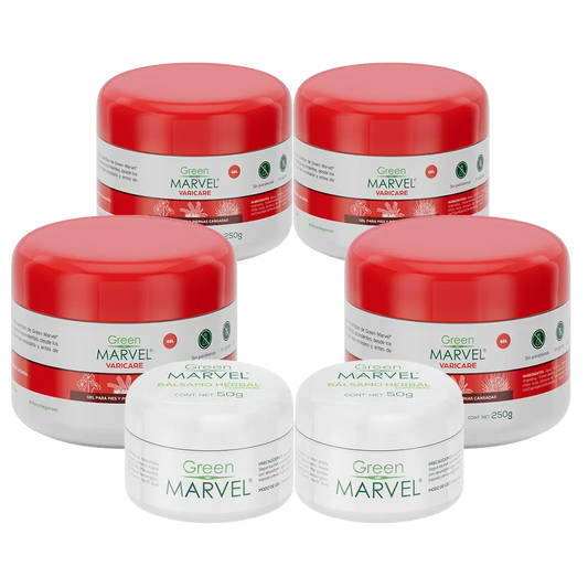 Green Marvel Varicare 4 pzs + 2 GM de bolsillo (50g)