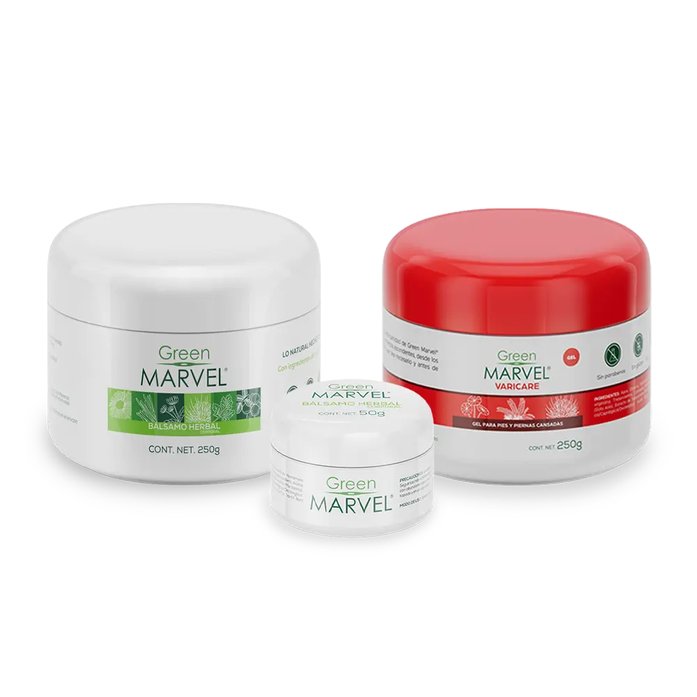 Green Marvel 250g + 1 GM Varicare 250g + 1 GM bolsillo (50g)