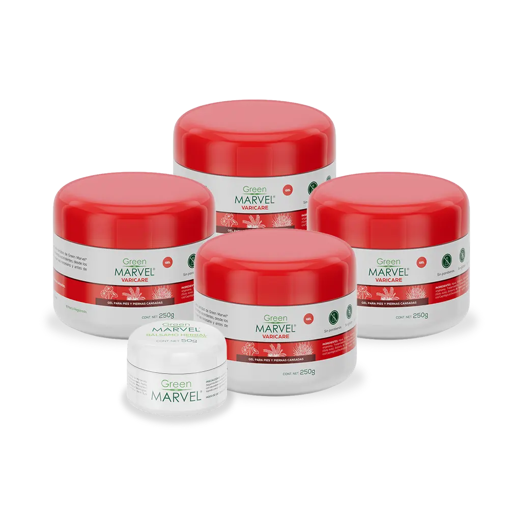 Green Marvel Varicare 4 pzs + 2 Green Marvel de bolsillo (50g)