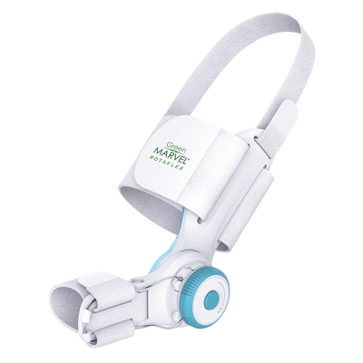 Rotaflex Juanetes Corrector in blue, adjustable silicone material designed to relieve bunion discomfort.