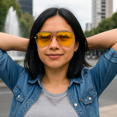 Lentes de sol Eagle Eyes® Aviator Classic Gold-5-InovaMX